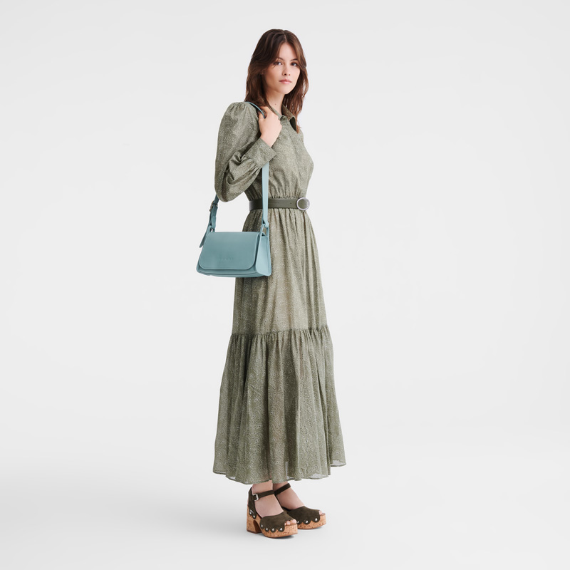 Longchamp |Le Foulonn M Umhängetasche, Eukalyptus – Leder |Eukalyptus