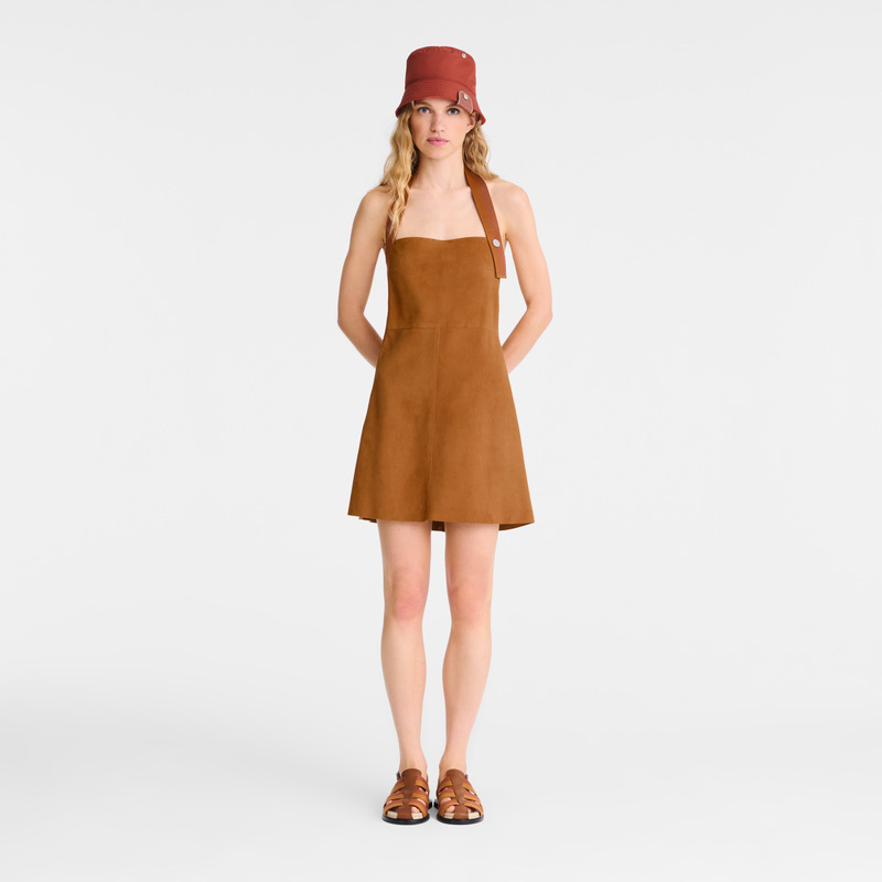 Longchamp |Kleid Walnuss – Leder |Walnuss