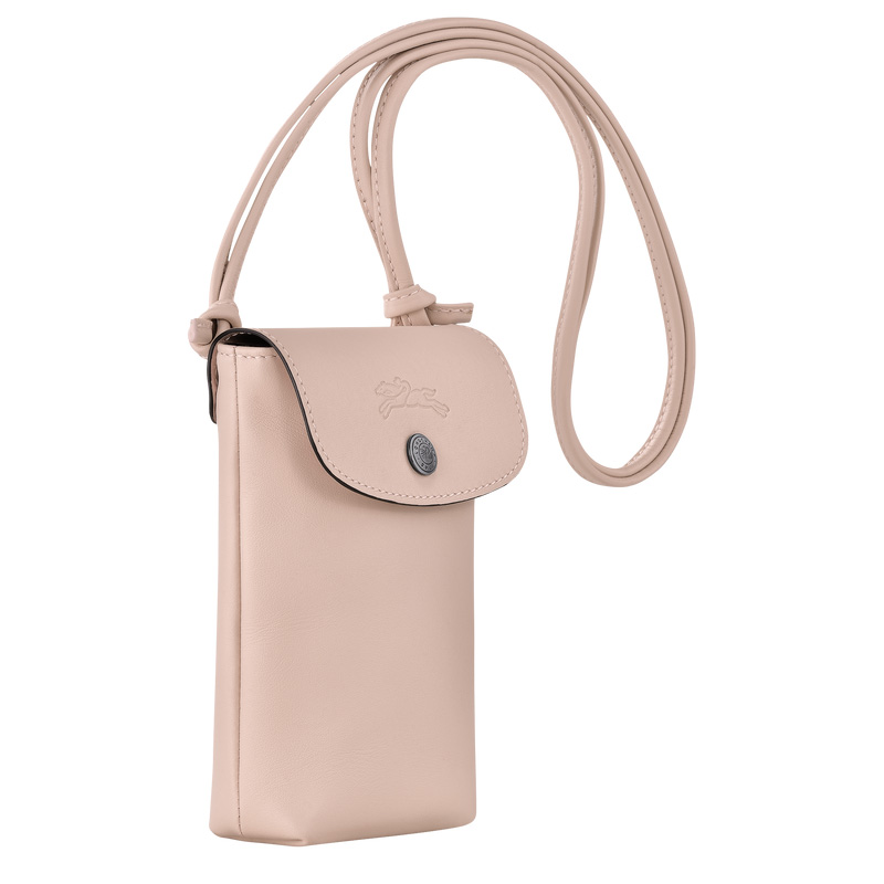 Longchamp |Le Pliage Xtra Handyhülle mit Lederband, Nude – Leder |Nude