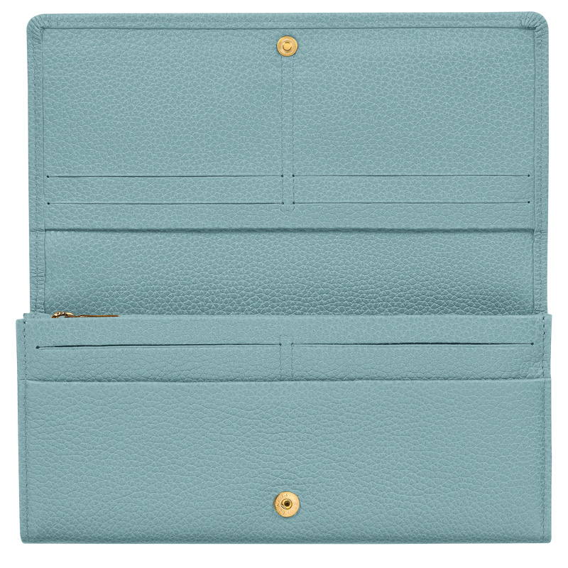 Longchamp |Le Foulonn Continental Geldbörse Eukalyptus – Leder |Eukalyptus