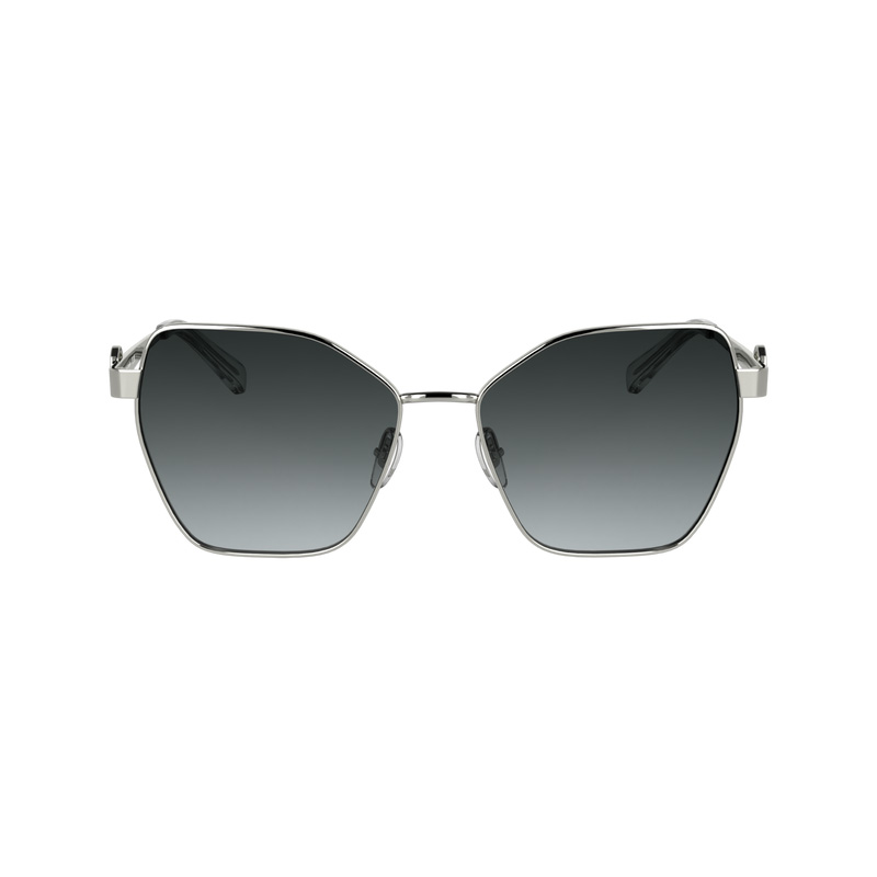 Longchamp |Sonnenbrille Silber/Grau – Metall |Silber/Grau