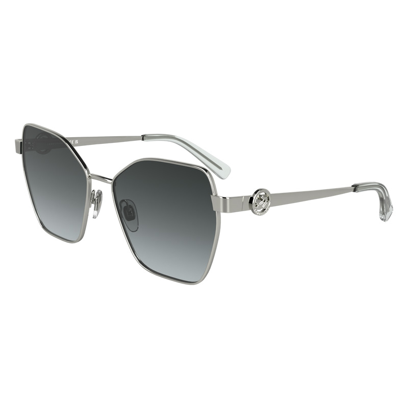 Longchamp |Sonnenbrille Silber/Grau – Metall |Silber/Grau