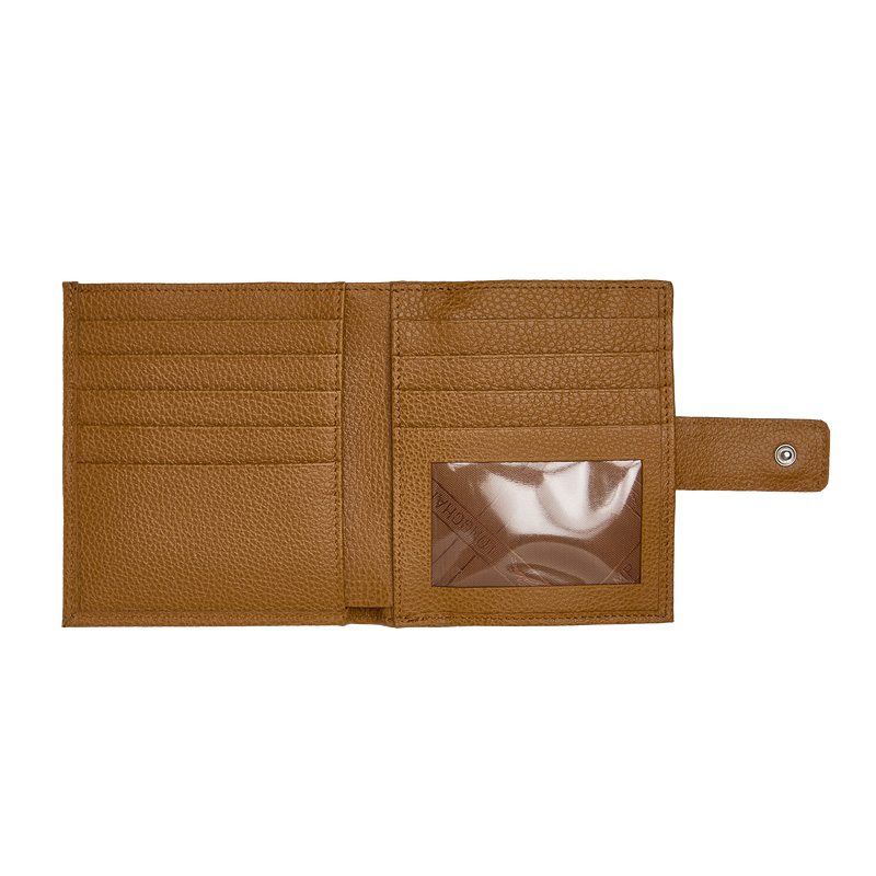 Longchamp |Le Foulonn Kompaktes Portemonnaie Walnuss – Leder |Walnuss