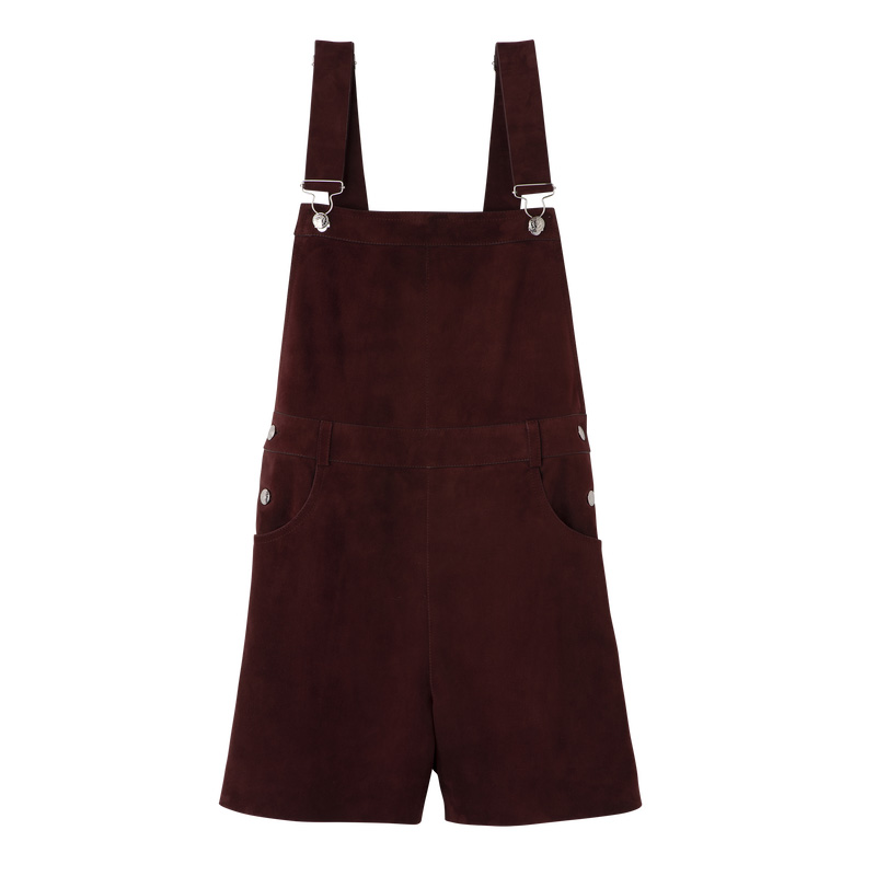 Longchamp |Jumpsuit Aubergine – Leder |Aubergine