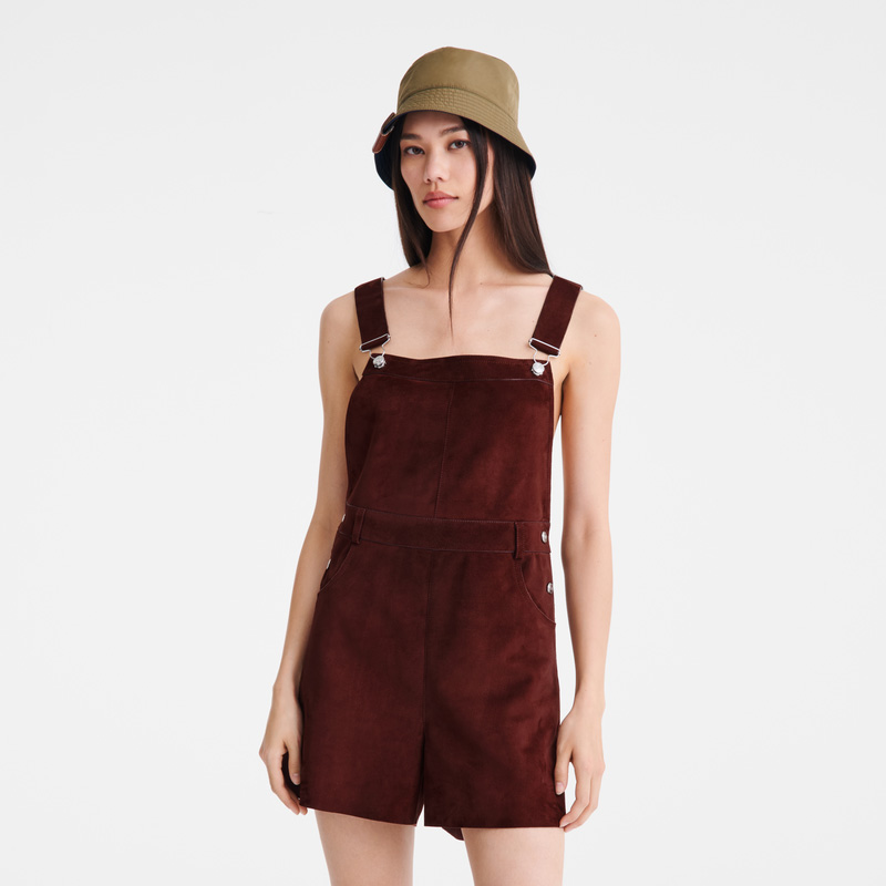 Longchamp |Jumpsuit Aubergine – Leder |Aubergine