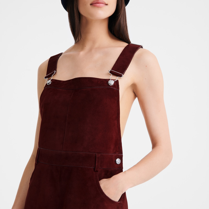 Longchamp |Jumpsuit Aubergine – Leder |Aubergine