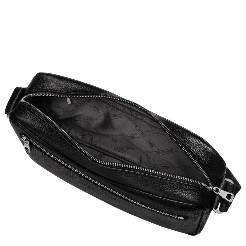 Longchamp |Le Foulonn M Kameratasche Schwarz – Leder |Schwarz