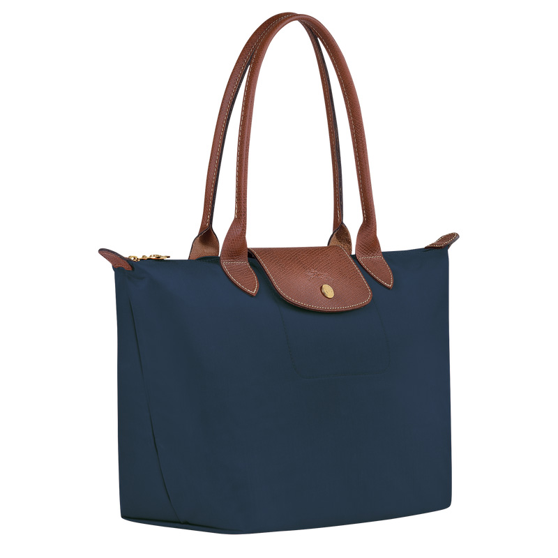 Longchamp |Le Pliage Original M Tote Bag, Marineblau – Recyceltes Canvas |Marineblau