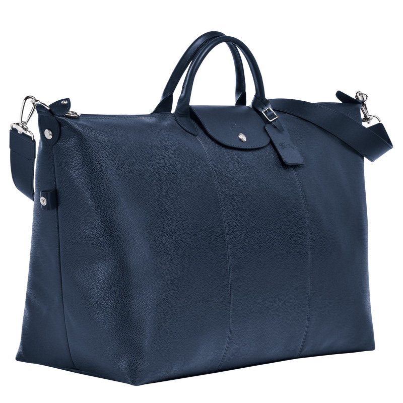 Longchamp |Le Foulonn L Reisetasche Marineblau – Leder |Marineblau