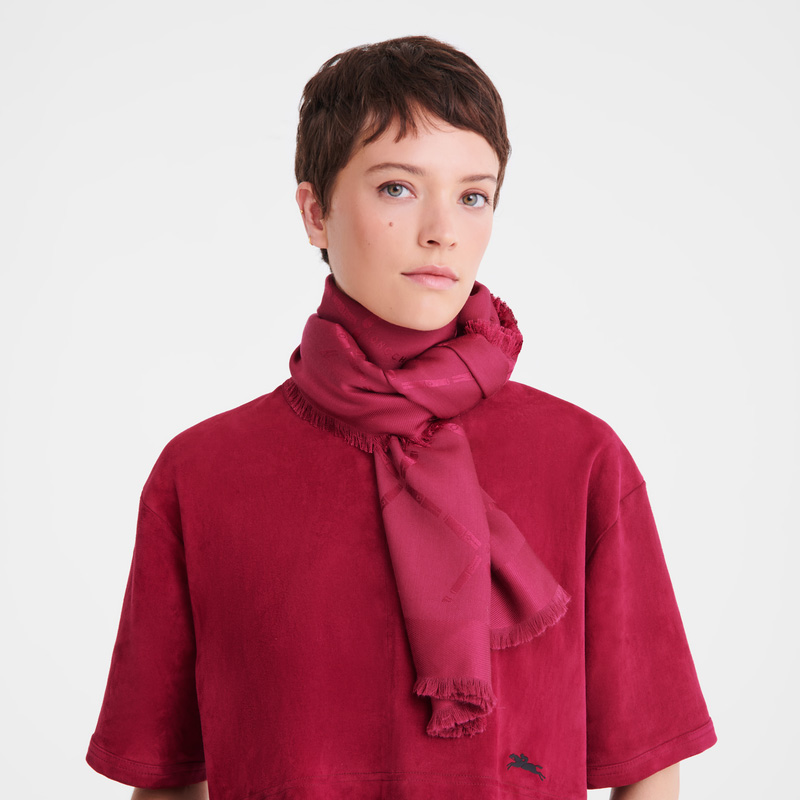 Longchamp |Le Roseau Schal Rote Bete – Seidenmischung |Rote Bete