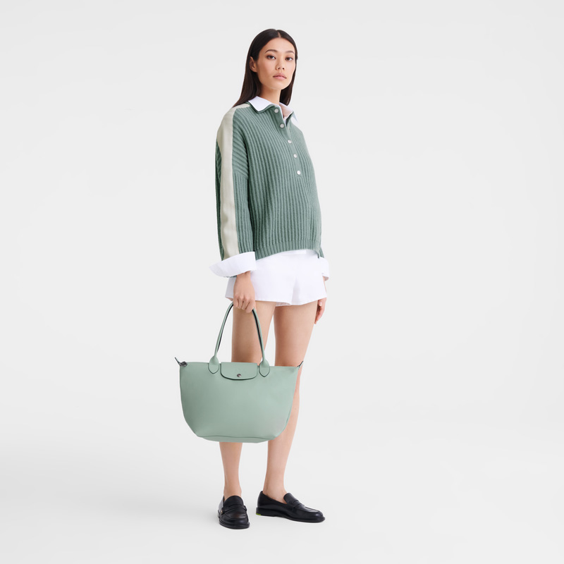 Longchamp |Le Pliage Xtra M Tote Bag, Eisenhut – Leder |Eisenkraut