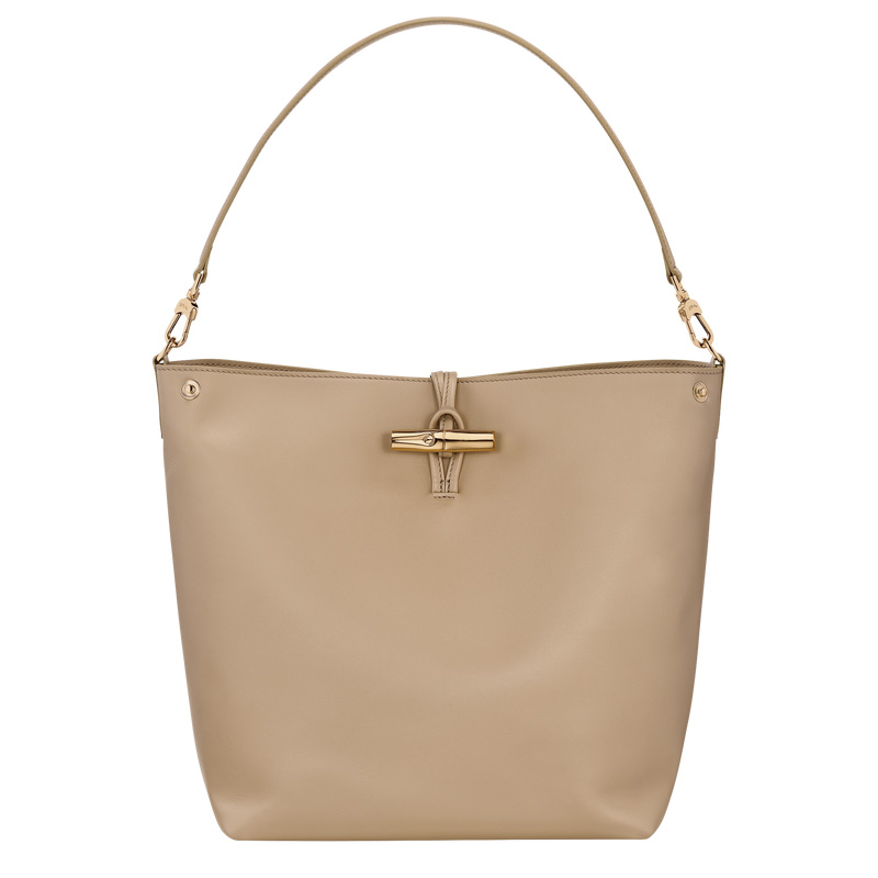 Longchamp |Le Roseau M Hobo-Tasche Wurzelholz – Leder |Wurzelholz