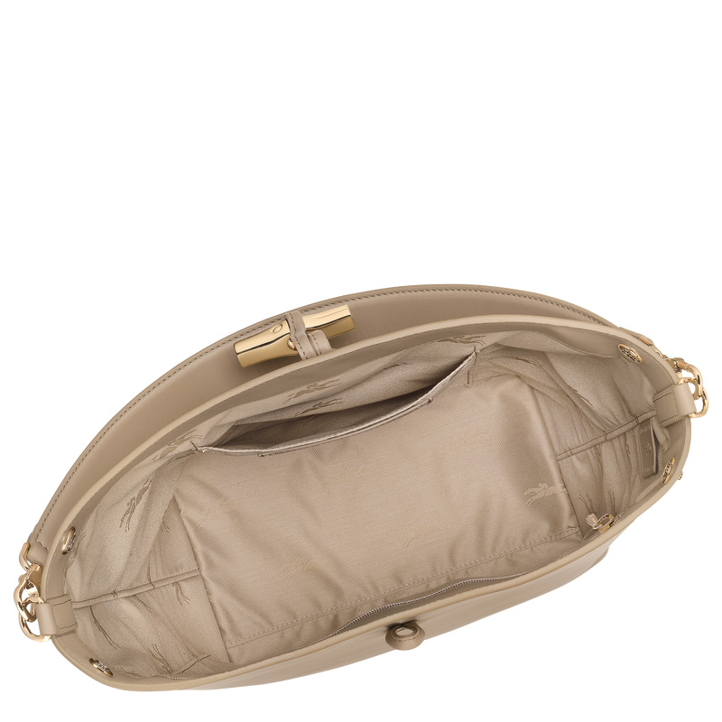 Longchamp |Le Roseau M Hobo-Tasche Wurzelholz – Leder |Wurzelholz