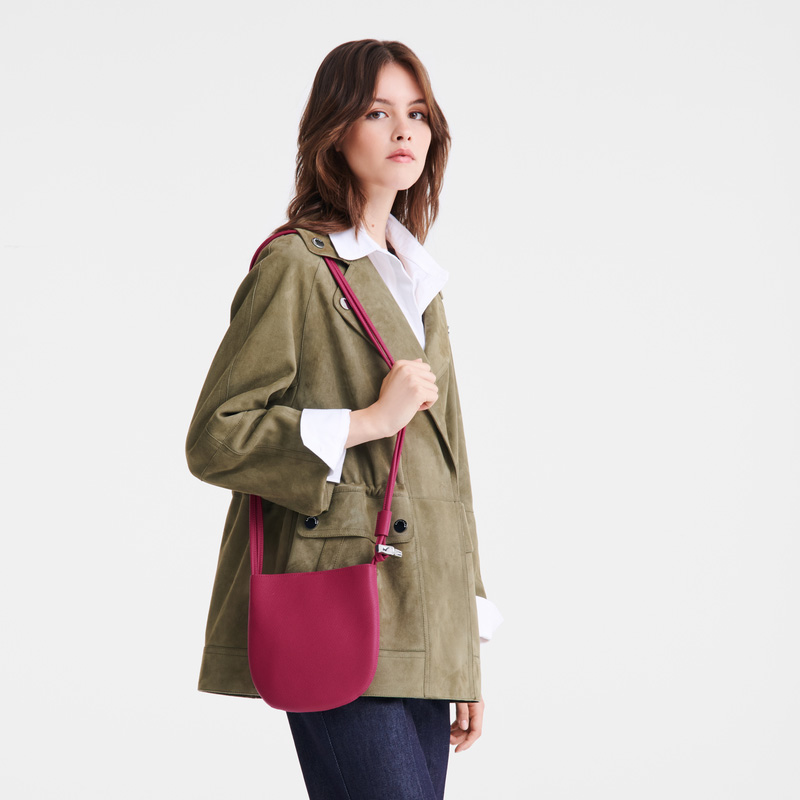 Longchamp |Le Roseau S Umhängetasche, Rot – Leder |Rot