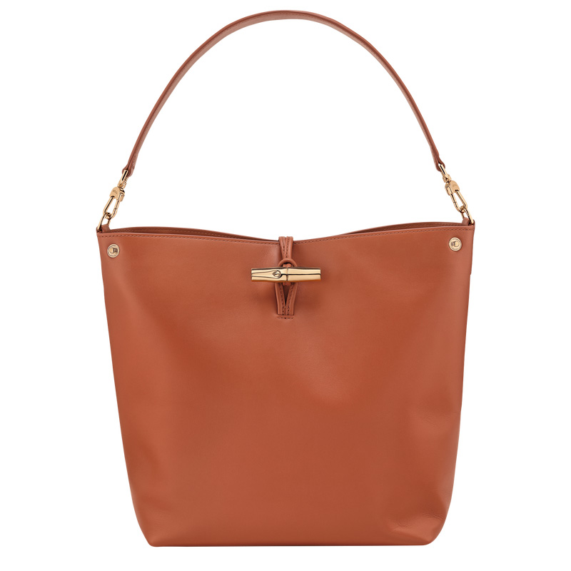 Longchamp |Le Roseau M Hobo-Tasche Bark – Leder |Rinde