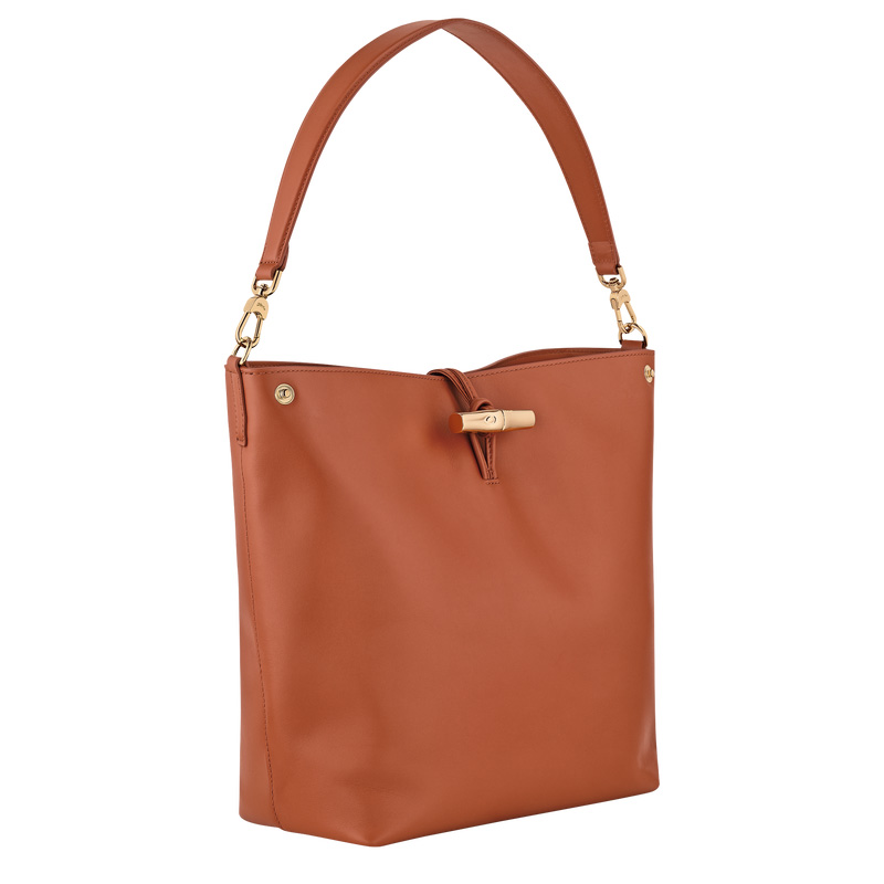 Longchamp |Le Roseau M Hobo-Tasche Bark – Leder |Rinde