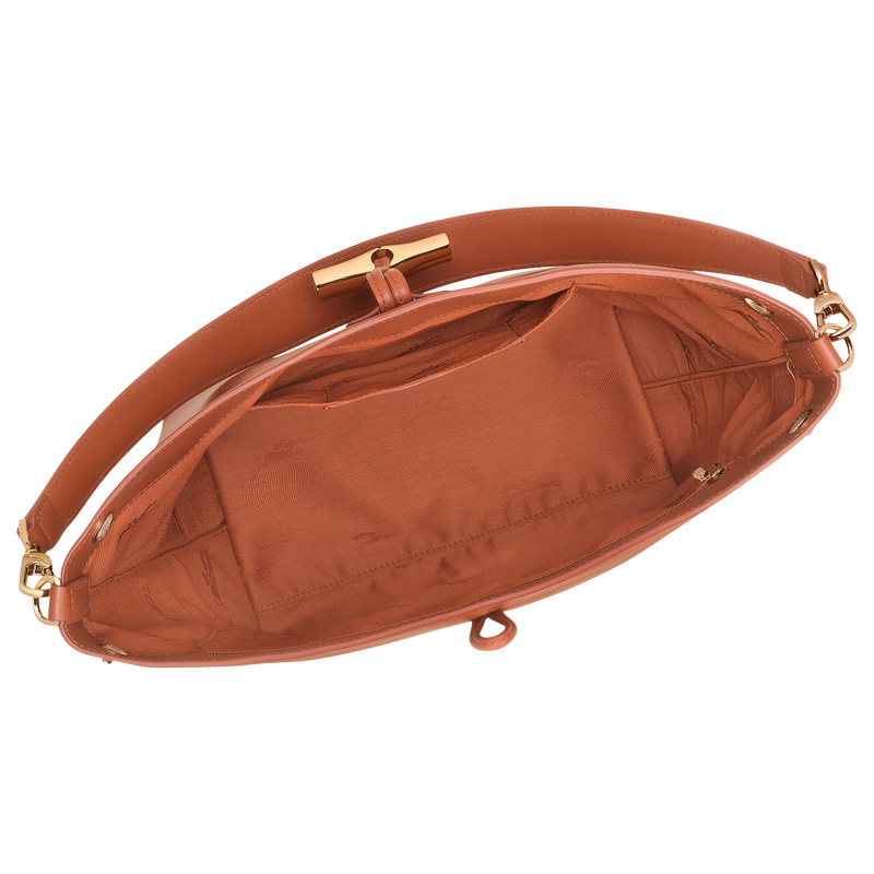 Longchamp |Le Roseau M Hobo-Tasche Bark – Leder |Rinde