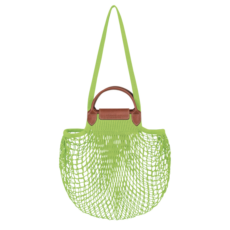 Longchamp |Le Pliage Filet L Netztasche Hellgrün – Canvas |Grünes Licht