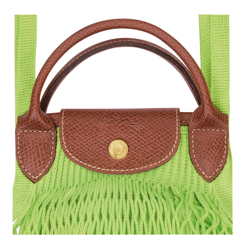 Longchamp |Le Pliage Filet L Netztasche Hellgrün – Canvas |Grünes Licht