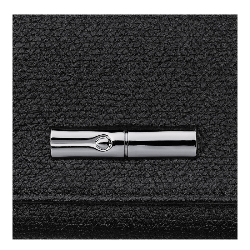 Longchamp |Le Roseau Geldbörse Schwarz – Leder |Schwarz