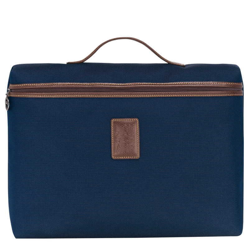 Longchamp |Boxford S Aktentasche, Blau – Recyceltes Canvas |Blau