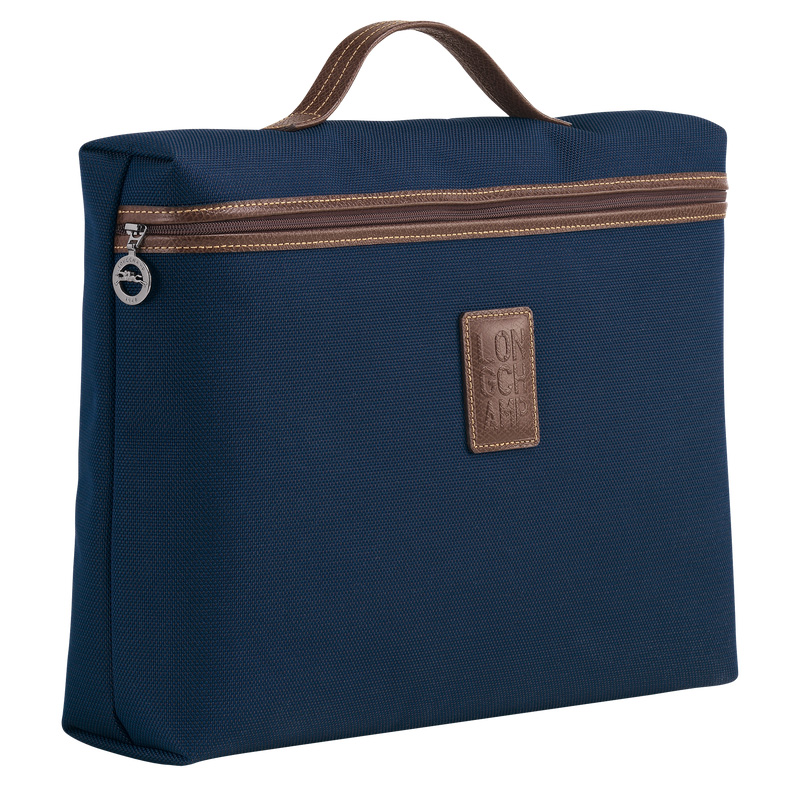 Longchamp |Boxford S Aktentasche, Blau – Recyceltes Canvas |Blau