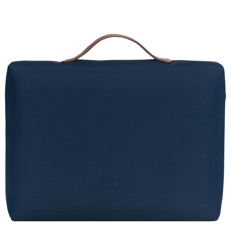 Longchamp |Boxford S Aktentasche, Blau – Recyceltes Canvas |Blau