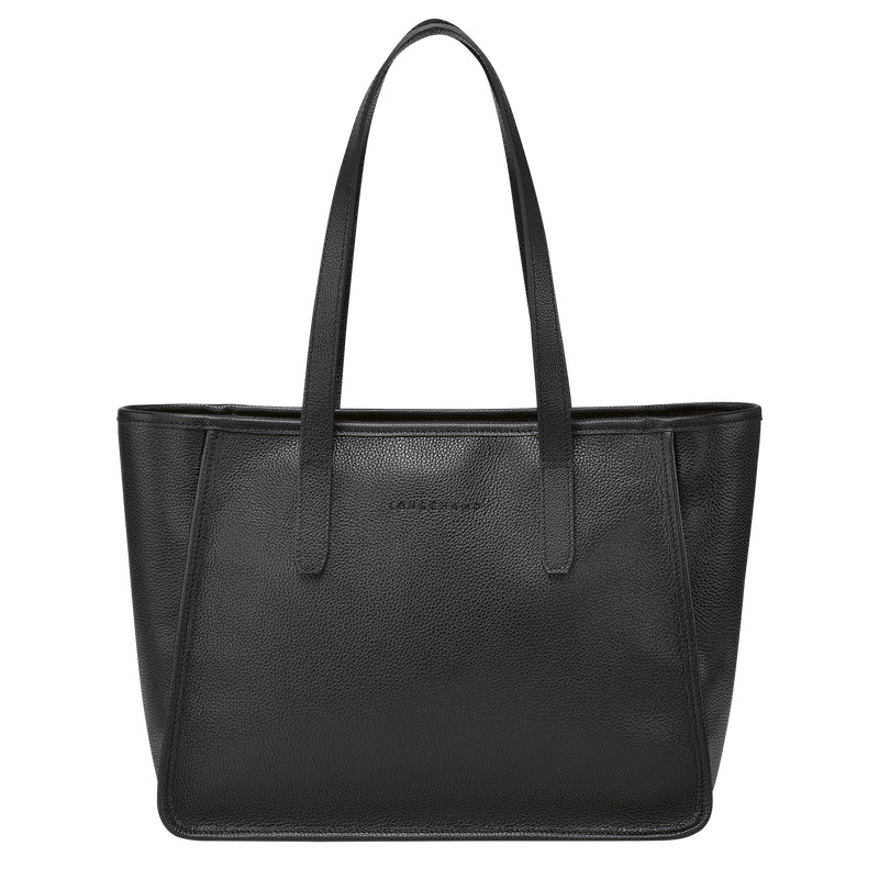 Longchamp |Le Foulonn L Tragetasche Schwarz – Leder |Schwarz