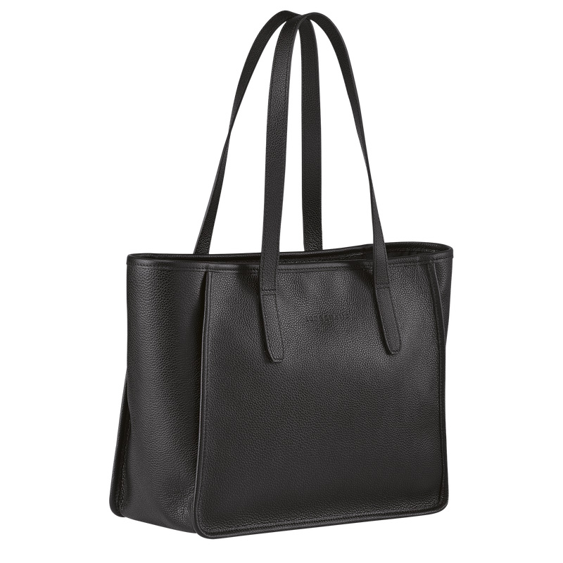 Longchamp |Le Foulonn L Tragetasche Schwarz – Leder |Schwarz