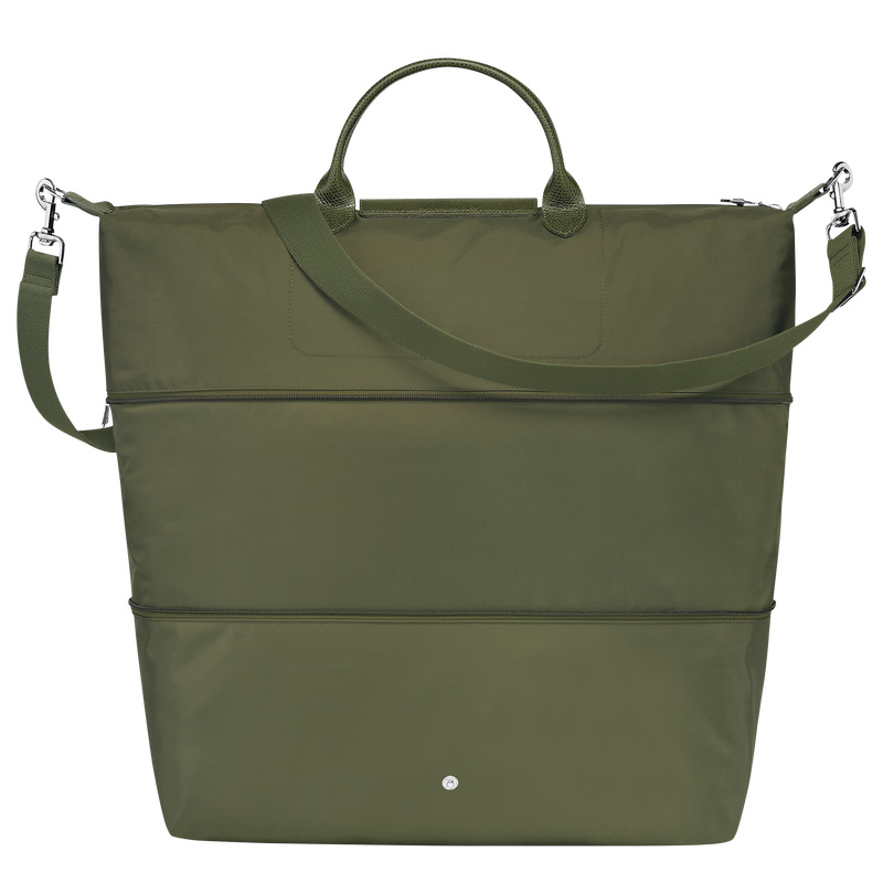 Longchamp |Le Pliage Grüne Reisetasche, erweiterbar Forest – Recyceltes Canvas |Forest