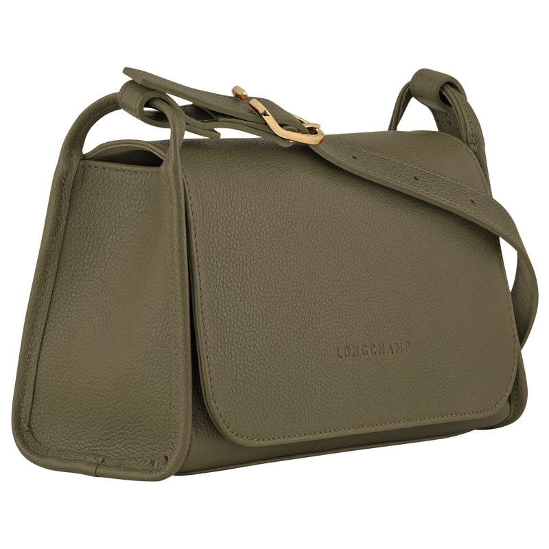 Longchamp |Le Foulonn M Umhängetasche Khaki – Leder |Khaki