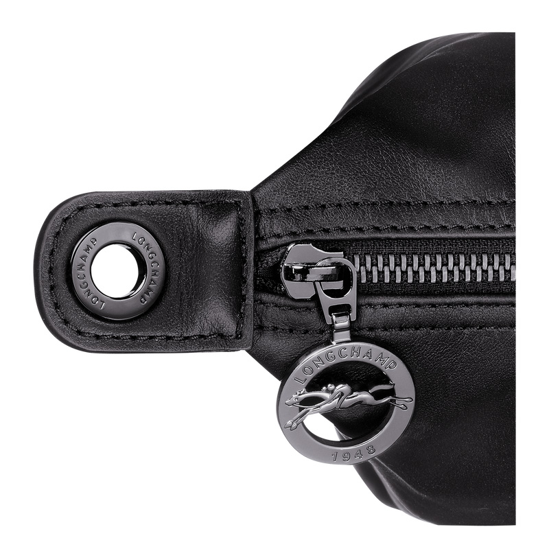 Longchamp |Le Pliage Xtra M Hobo-Tasche, Schwarz – Leder |Schwarz