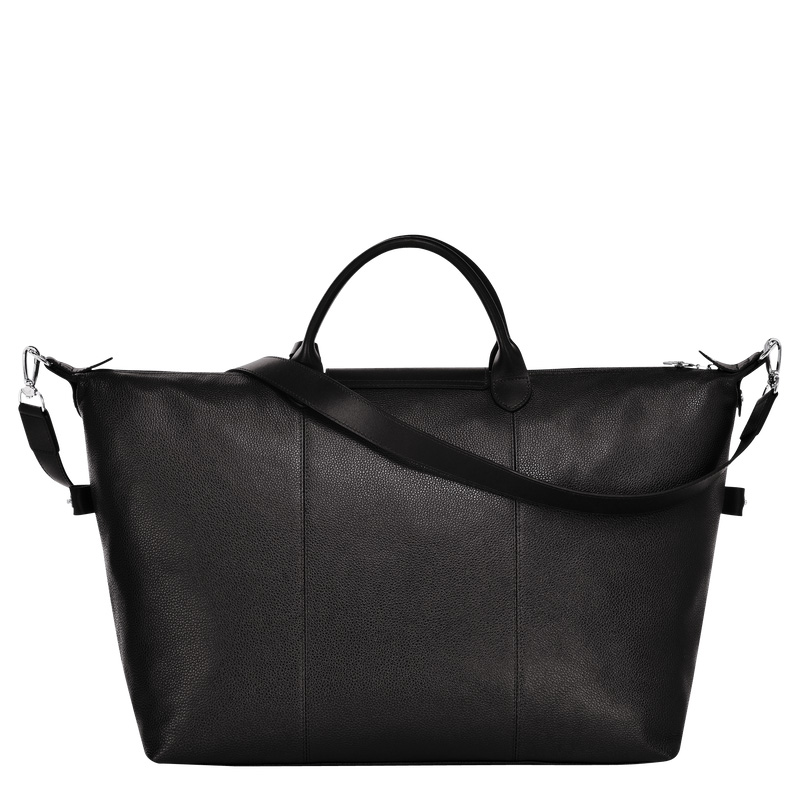 Longchamp |Le Foulonn XL Reisetasche Schwarz – Leder |Schwarz