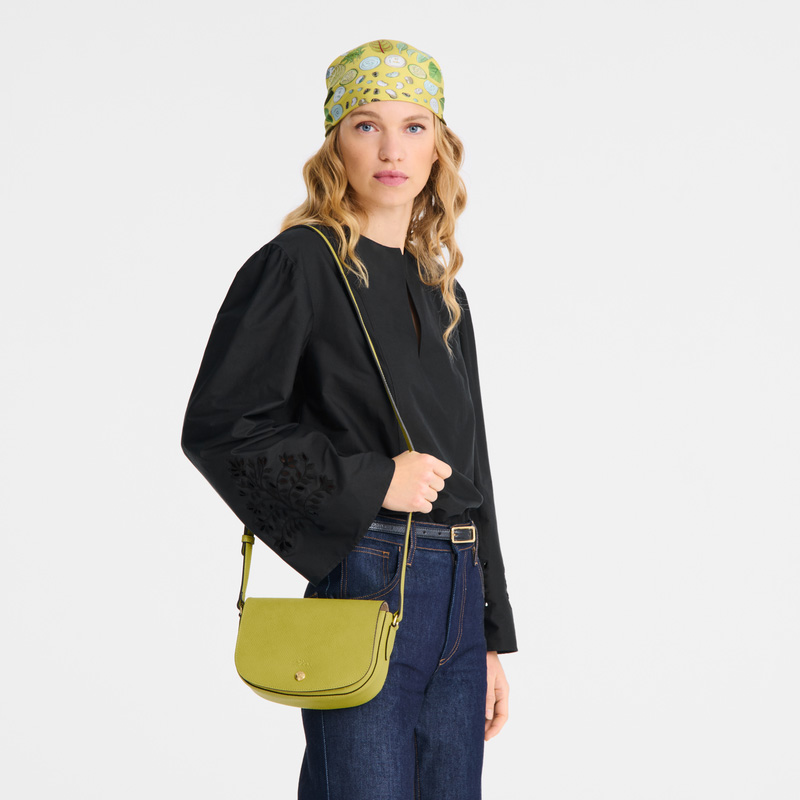 Longchamp |Pure S Umhängetasche, Kiwigrün – Leder |Kiwigrün