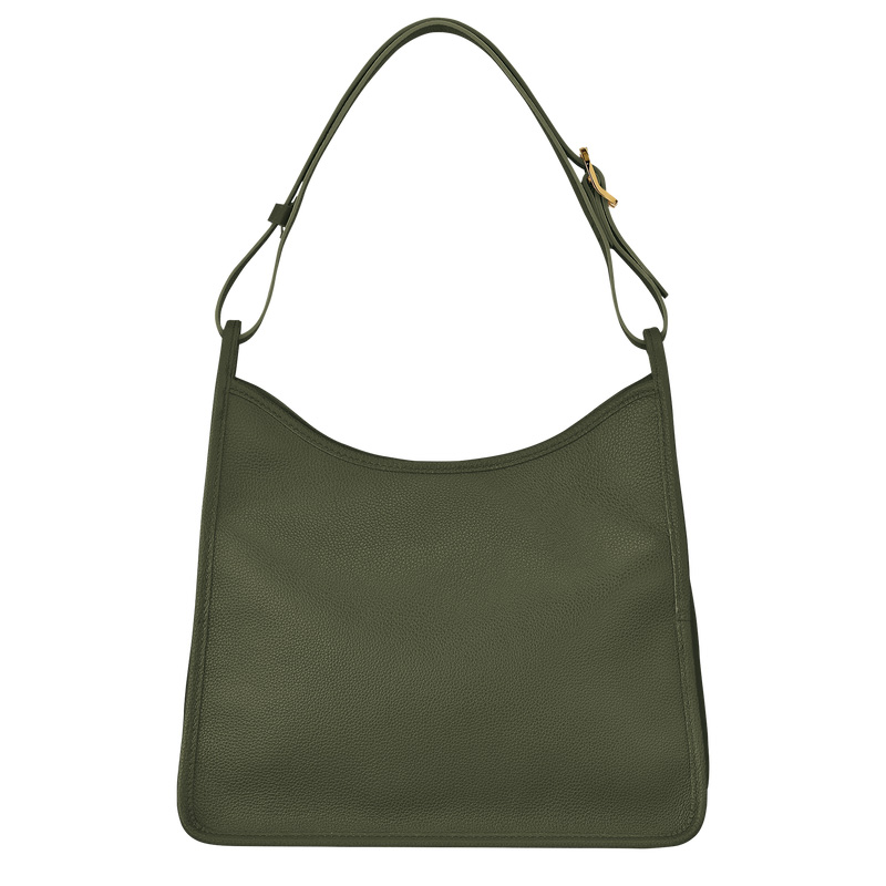 Longchamp |Le Foulonn M Hobo-Tasche Khaki – Leder |Khaki