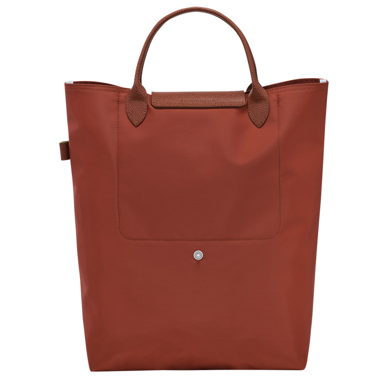 Longchamp |Le Pliage Grün M Tragetasche Kastanienbraun – Canvas |Kastanienbraun