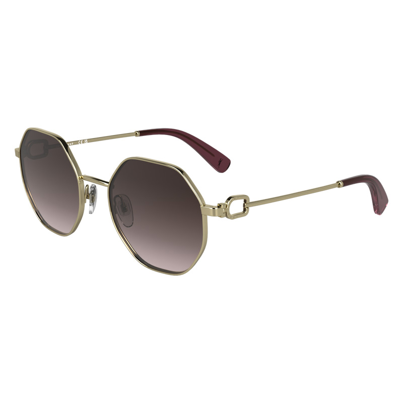 Longchamp |Sonnenbrille Gold/Braun-Pink – Metall |Gold/Braunrosa