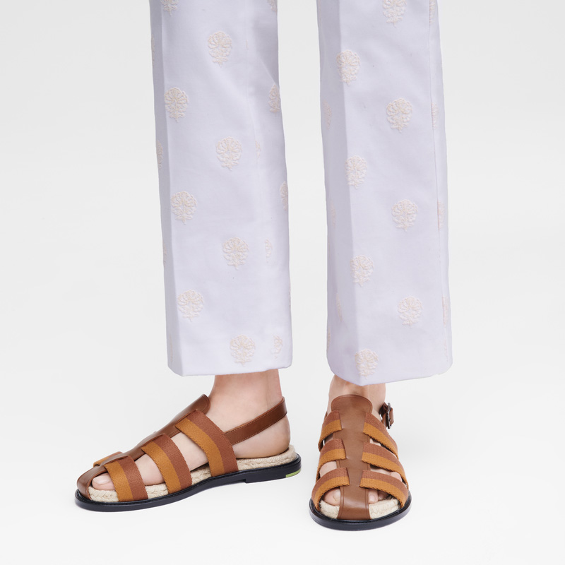 Longchamp |Shadow Sandalen Cognac – SONSTIGES |Cognac