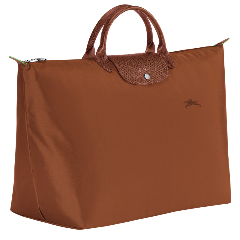 Longchamp |Le Pliage Green L Reisetasche Cognac – Recyceltes Canvas |Cognac