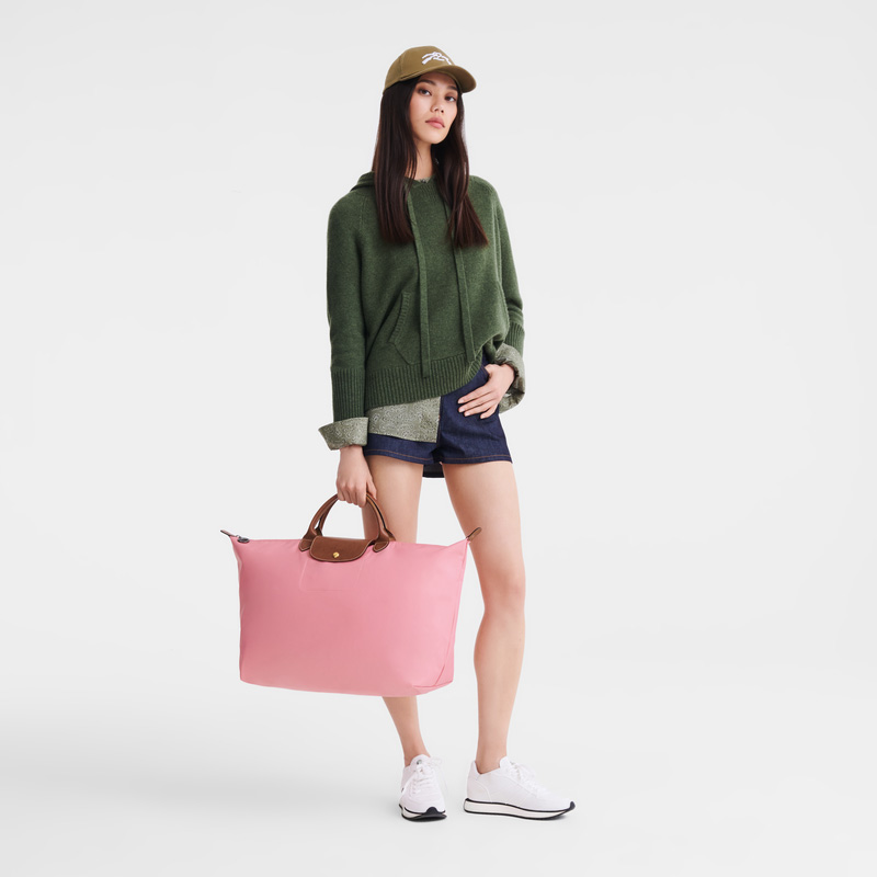 Longchamp |Le Pliage Original L Reisetasche, Marshmallow – Recyceltes Canvas |Marshmallow