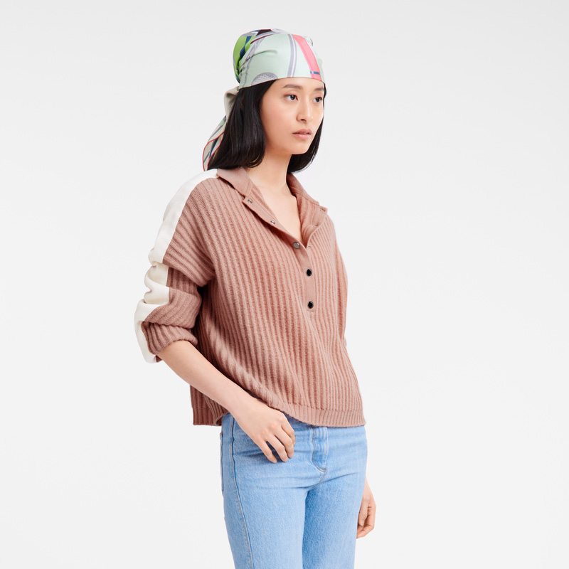 Longchamp |Pullover mit Polokragen Nude – Strick |Nude