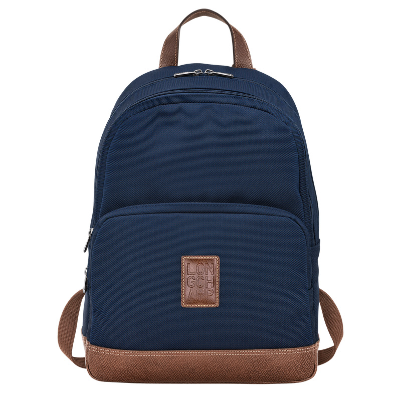Longchamp |Boxford Rucksack, Blau – Recyceltes Canvas |Blau