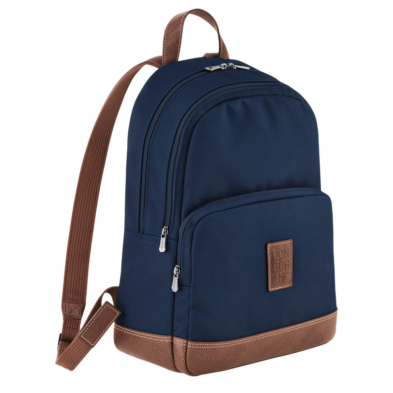 Longchamp |Boxford Rucksack, Blau – Recyceltes Canvas |Blau
