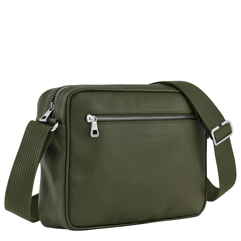 Longchamp |Le Foulonn M Kameratasche Khaki – Leder |Khaki
