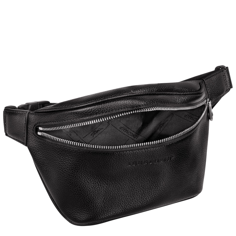 Longchamp |Le Foulonn M Gürteltasche Schwarz – Leder |Schwarz