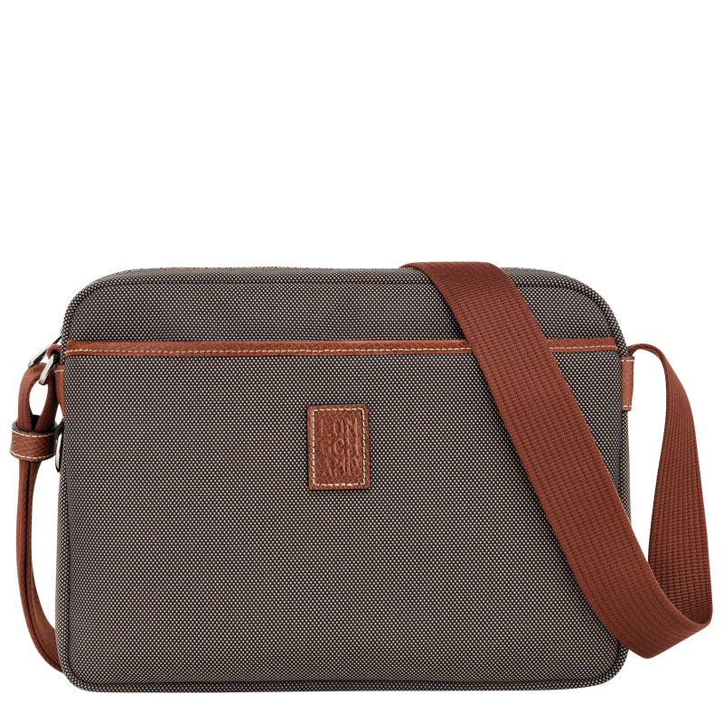 Longchamp |Boxford M Kameratasche, Braun – Recyceltes Canvas |Braun