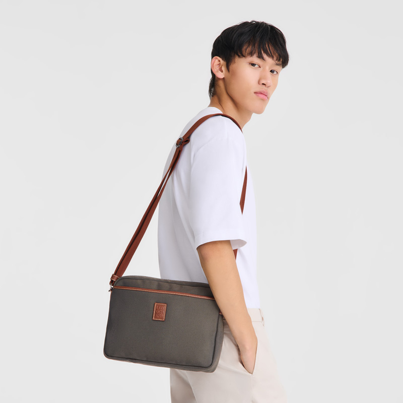 Longchamp |Boxford M Kameratasche, Braun – Recyceltes Canvas |Braun