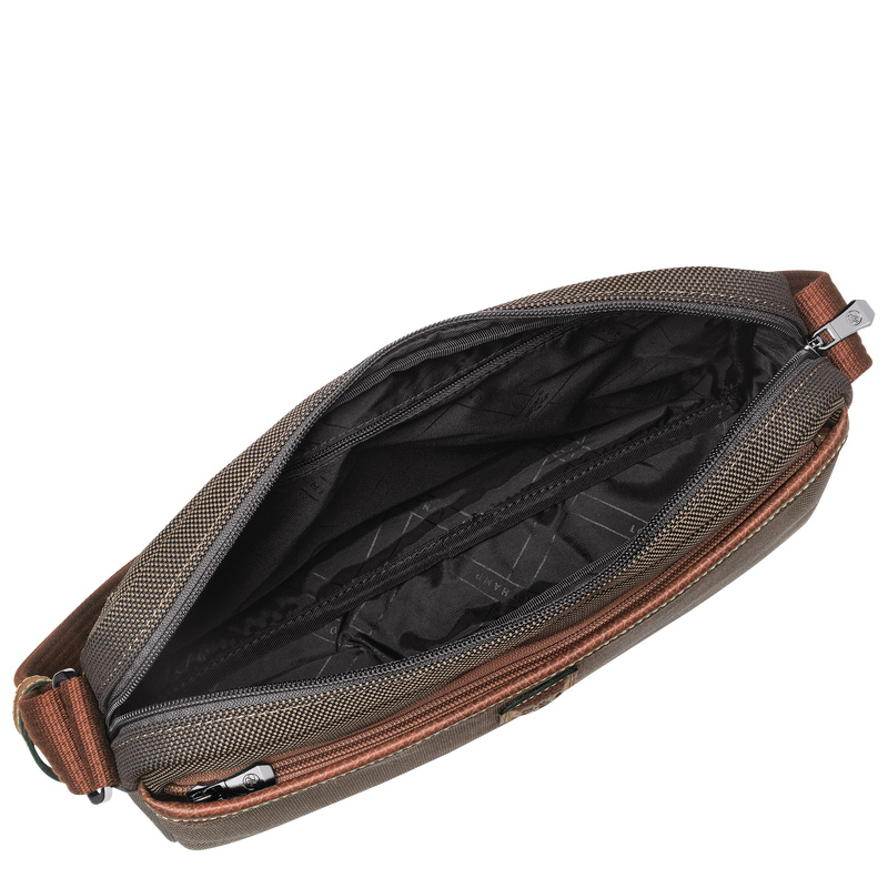 Longchamp |Boxford M Kameratasche, Braun – Recyceltes Canvas |Braun