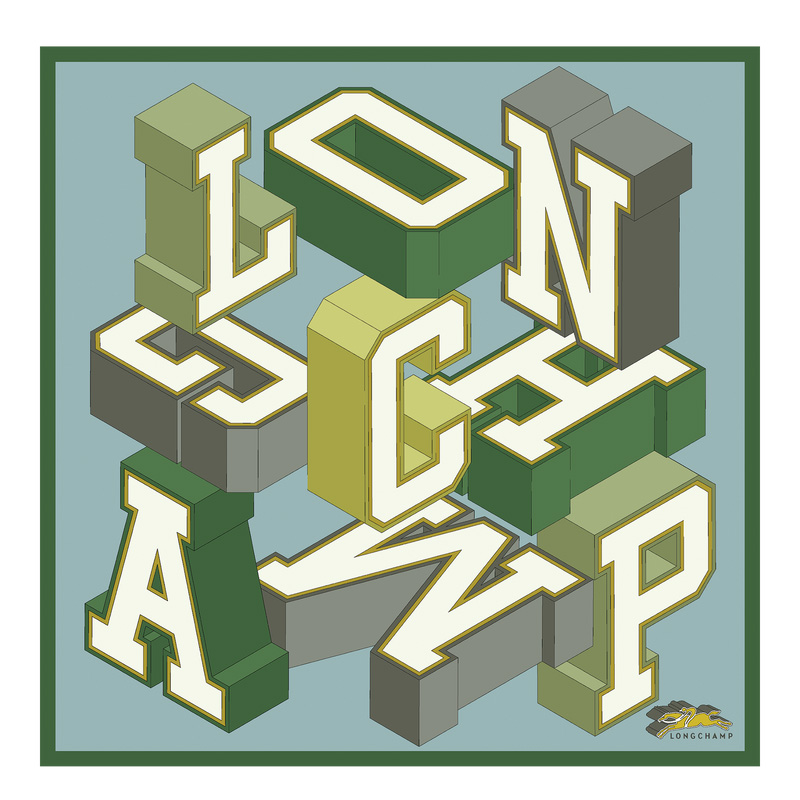 Longchamp |University Seidenschal 70 Vervain – SONSTIGES |Vervain