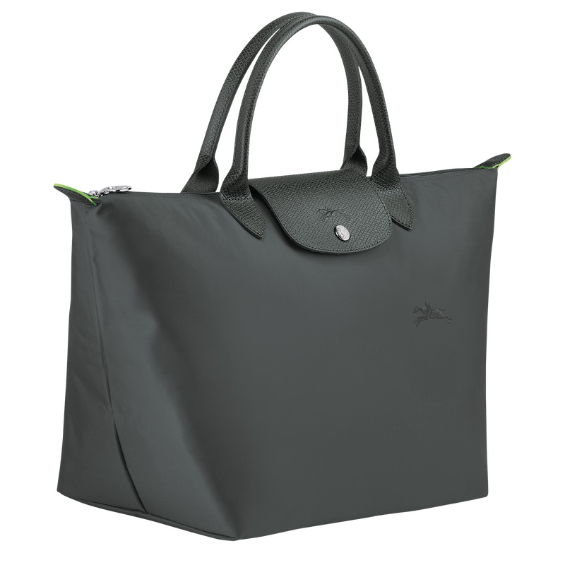 Longchamp |Le Pliage Grüne M Handtasche Graphit – Recyceltes Canvas |Graphit